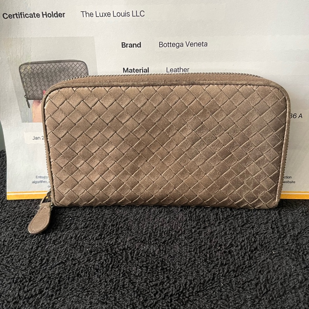 Bottega Veneta Continental Wallet - Metallic Bronze